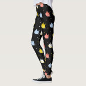 Leggings Pet Lover Black Red Yellow  Kittens Cats Patterns (Gauche)