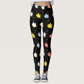 Leggings Pet Lover Black Red Yellow  Kittens Cats Patterns (Devant)