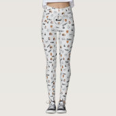 Leggings Pet Lover Light Grey Kitty Feline Meow Cat Pattern (Devant)