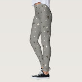 Leggings Pet Lover Modern Cute Grey Black White Cat Pattern (Gauche)