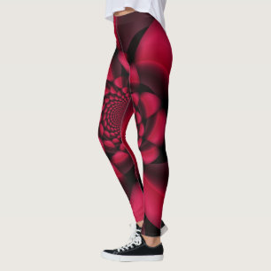 Leggings Pétale Noir Rouge Rubis