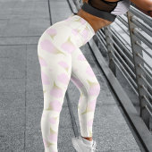 Leggings Pétales blanc pâle de couleur pastel Motif