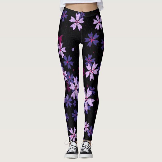 Leggings Pétales de fleurs Abstraites (Devant)