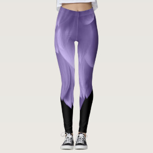 Leggings Pétales de fleurs violettes Ultra violet noir