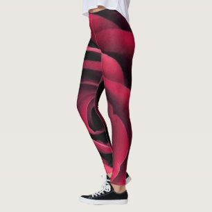 Leggings Pétales de rose rouge torsadée