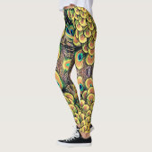 Leggings Pétales Emerald Green et Gold Peacock (Gauche)