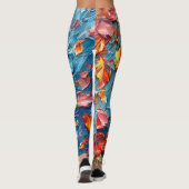 Leggings Pétales en mouvement – Floral abstrait expressif (Dos)