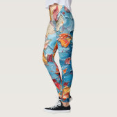 Leggings Pétales en mouvement – Floral abstrait expressif (Gauche)