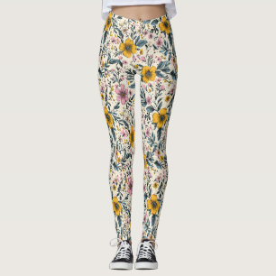 Leggings Pétales et Pizzazz : Un modèle floral de printemps