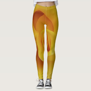 Leggings Pétales romantiques de rose jaune