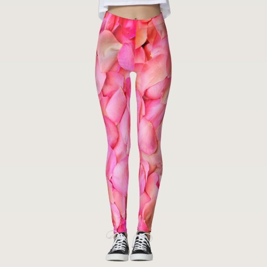 Leggings Pétales rose rose Motif (Devant)