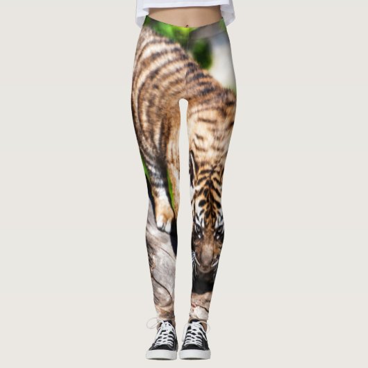 Leggings Petit animal de tigre montant vers le bas des (Devant)