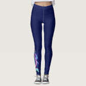 Leggings Petit Dragon d'eau bleu rose (Devant)