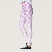 Leggings Petit hibou motif sur pastel rose blanc ombre (Gauche)