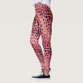 Leggings Petit léopard noir rose (Gauche)