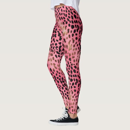 Leggings Petit léopard noir rose (Gauche)