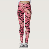 Leggings Petit léopard noir rose (Devant)