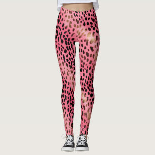 Leggings Petit léopard noir rose