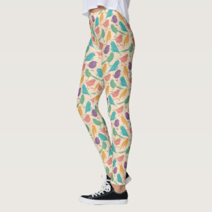 Leggings Petit motif coloré d'oiseaux