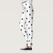 Leggings Petit motif de pois : Noir et blanc (Gauche)