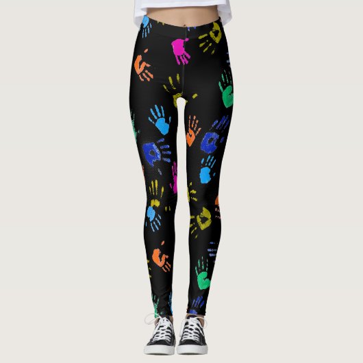 Leggings Petit Palmier Coloré ! Cette Sensation Joyeuse ! (Devant)