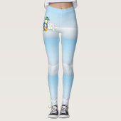 Leggings Petit pingouin assis avec des boules de neige (Devant)