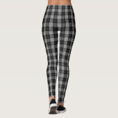Leggings Petit plaid de tartan de toile gris noir (Dos)