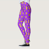 Leggings Petit tournesol sur arrière - plan violet clair (Gauche)