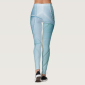 Leggings Petite Beauté Moderne Bleu Or Fractal Art Flower (Dos)