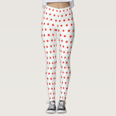 Leggings Petite Motif rouge pomme blanche (Devant)