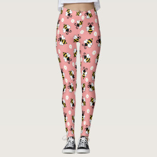 Leggings Petites abeilles mignonnes et fleurs marguerites m