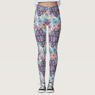Leggings Petites fleurs bleues