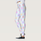 LEGGINGS PETITES FLEURS PETITES FILLES ROSE ROSE JAUNE LILA (Gauche)