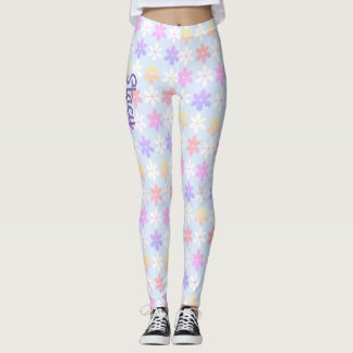 LEGGINGS PETITES FLEURS PETITES FILLES ROSE ROSE JAUNE LILA