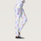 LEGGINGS PETITES FLEURS PETITES FILLES ROSE ROSE JAUNE LILA (Droite)