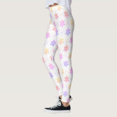 LEGGINGS PETITES FLEURS PETITES FILLES ROSE ROSE JAUNE LILA (Gauche)