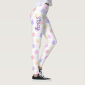 LEGGINGS PETITES FLEURS PETITES FILLES ROSE ROSE JAUNE LILA (Droite)