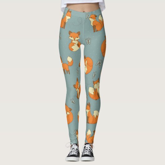 Leggings Petites guêtres mignonnes de motif de Fox (Devant)