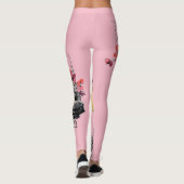 Leggings Petites pattes roses d'oiseaux (Dos)