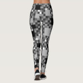 Leggings Petits Carrés numériques Pixellisés Noirs (Dos)