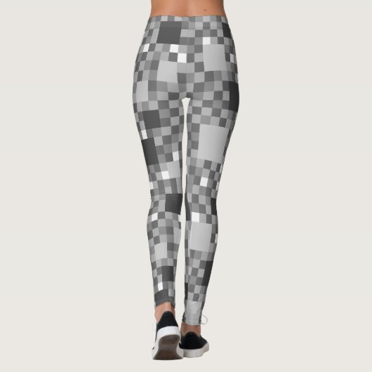 Leggings Petits Carrés numérisés gris (Dos)