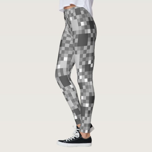 Leggings Petits Carrés numérisés gris (Gauche)