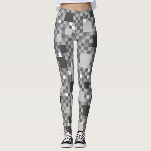 Leggings Petits Carrés numérisés gris (Devant)