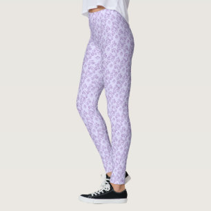 Leggings Petits Coeurs Violets Motif Sur Pastel Purple