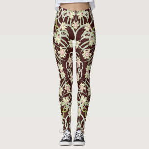 Leggings Petits narcisses, carré Art nouveau.
