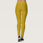 Leggings Petits Pois noirs sur Mustard Yellow (Dos)