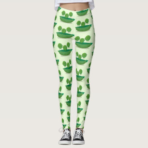 Leggings Petits pois sauteurs en pod dessin animé illustrat