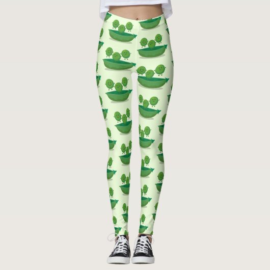 Leggings Petits pois sauteurs en pod dessin animé illustrat (Devant)