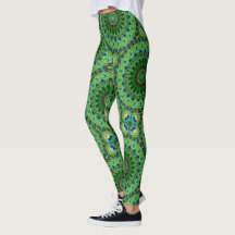 Pétoncle en plumes Mandala Emerald et symétrie ble