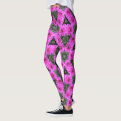 Leggings ~ Pétunias rose avec vert ~ Original (Gauche)